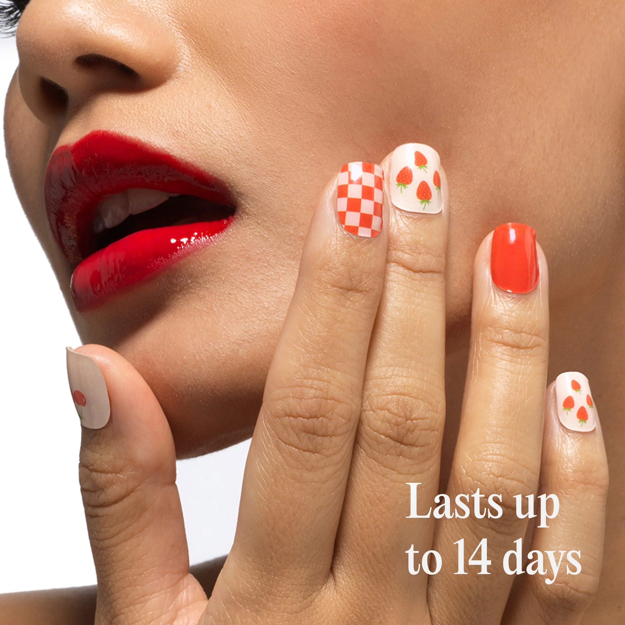 Mylee Gel Nail Wraps - Berries & Cream - Image 8
