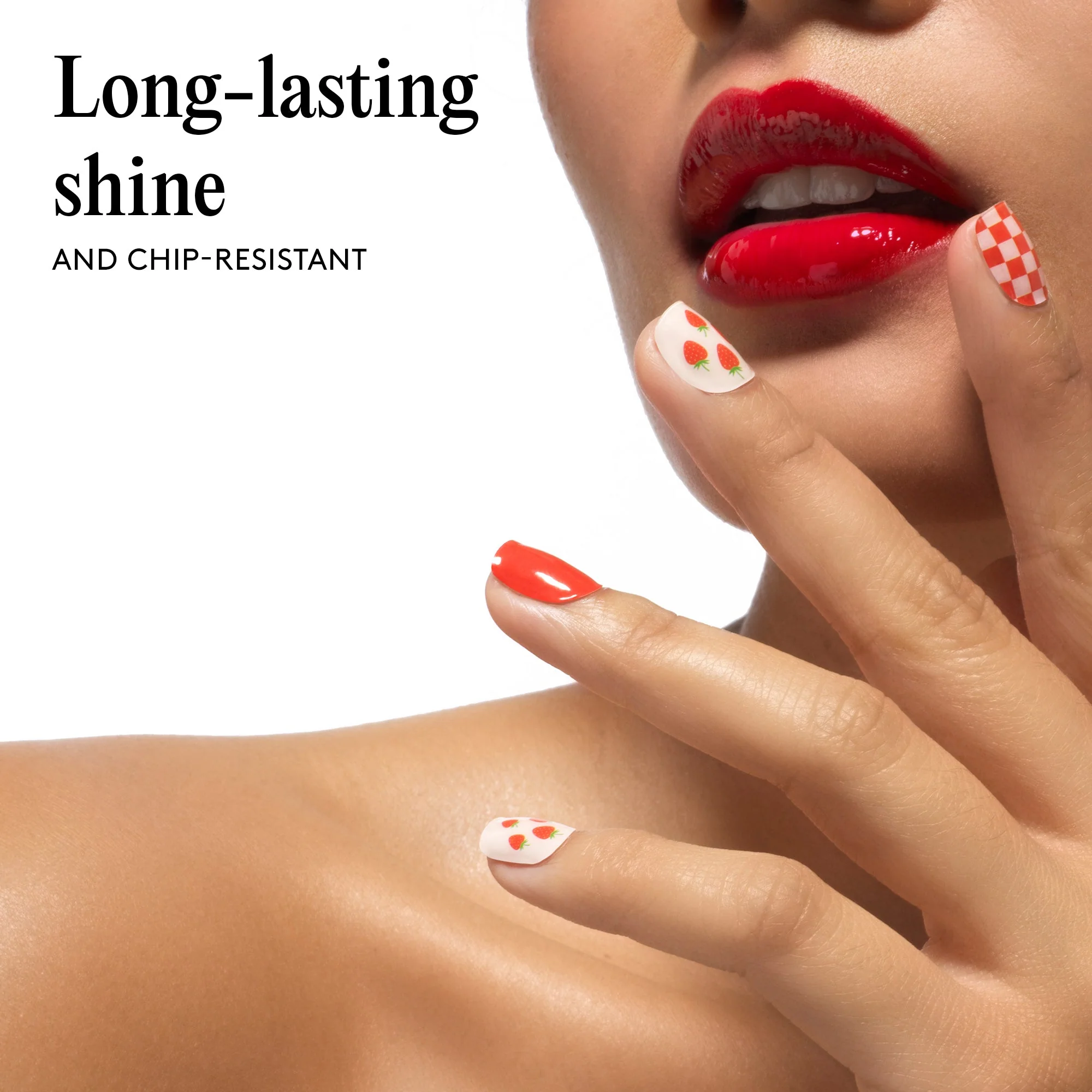 Mylee Gel Nail Wraps - Berries & Cream - Image 9