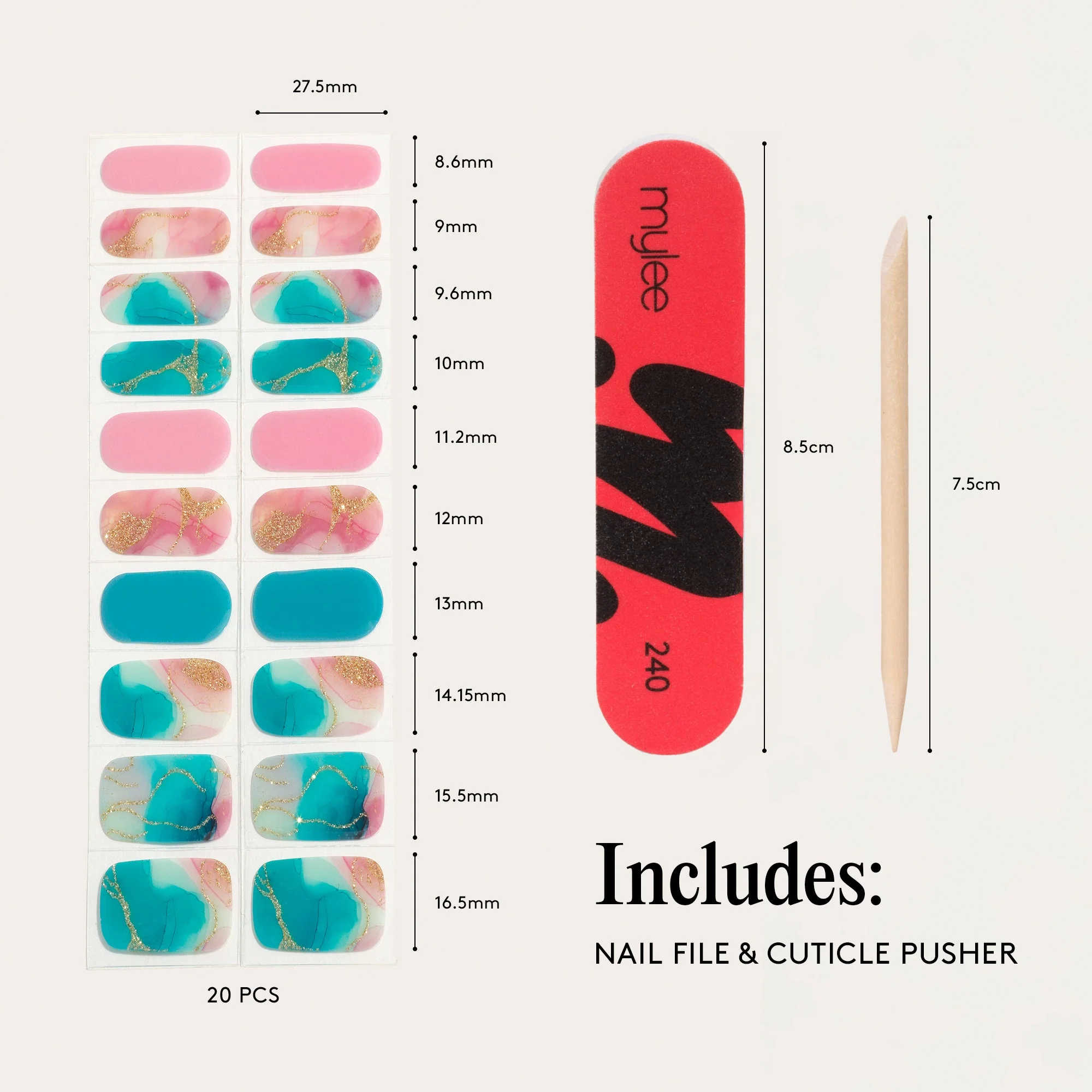 Mylee Gel Nail Wraps - Cosmic Swirl - Image 10