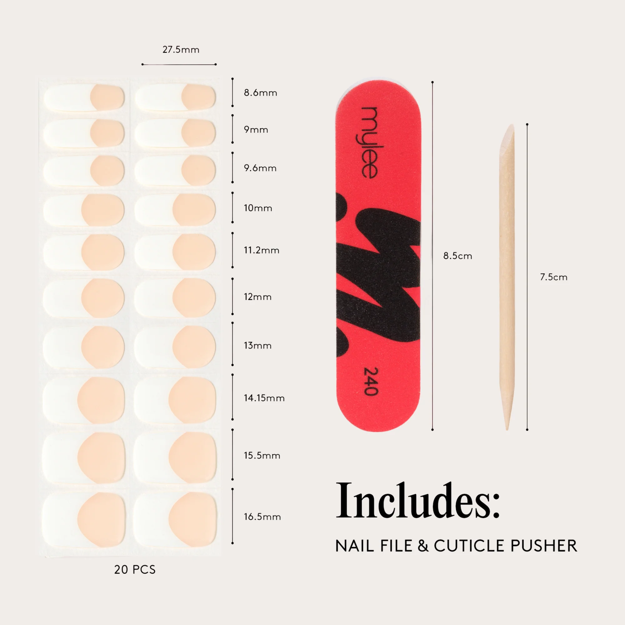 Mylee Gel Nail Wraps - French - Image 12