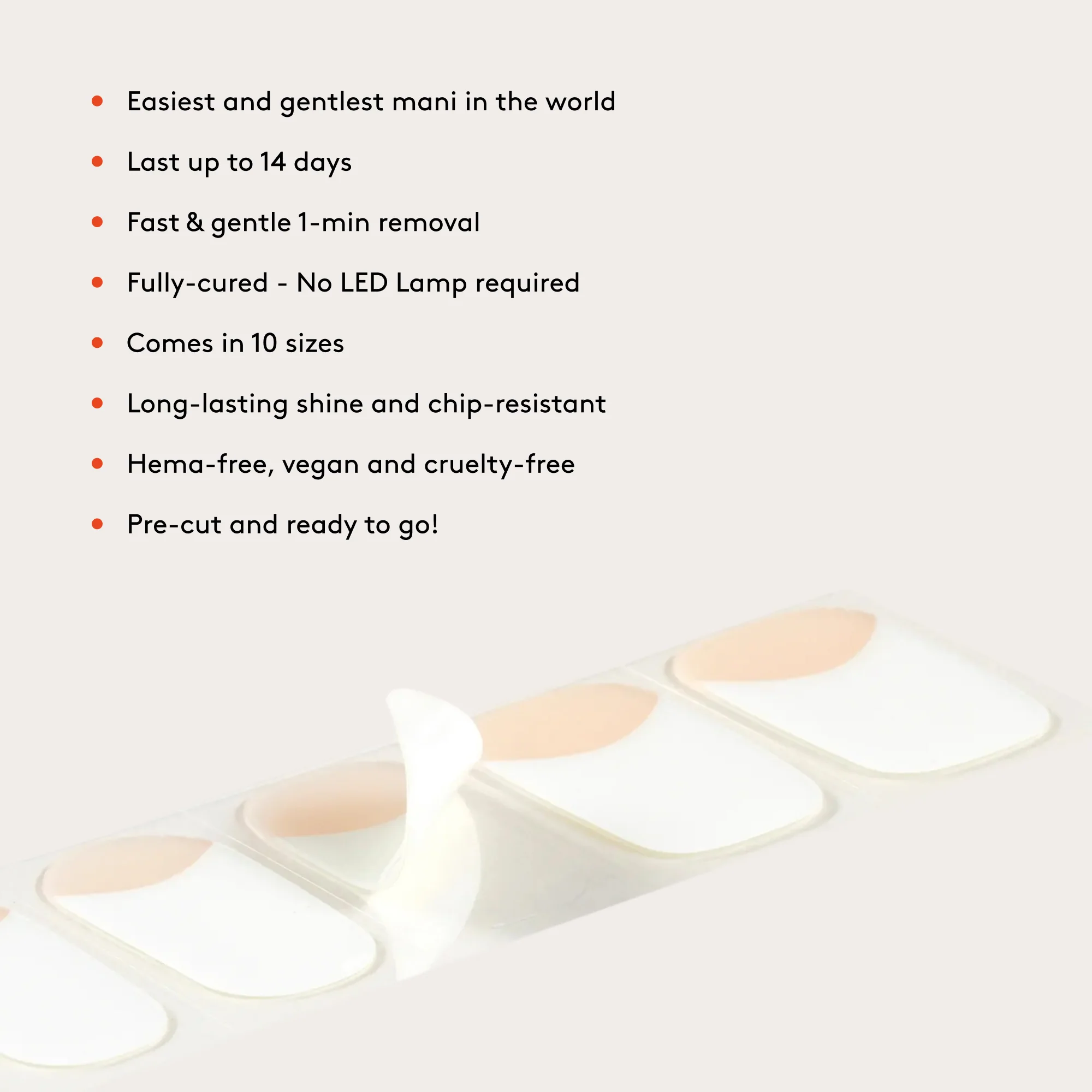 Mylee Gel Nail Wraps - Short Nail Bed French - Image 11