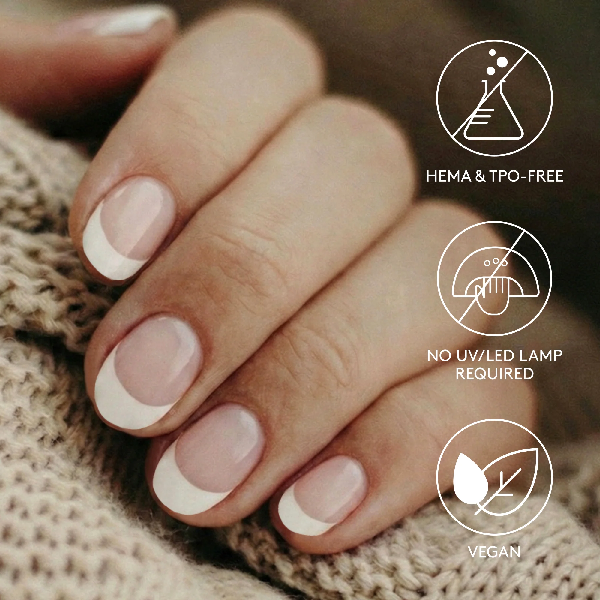Mylee Gel Nail Wraps - Short Nail Bed French - Image 9