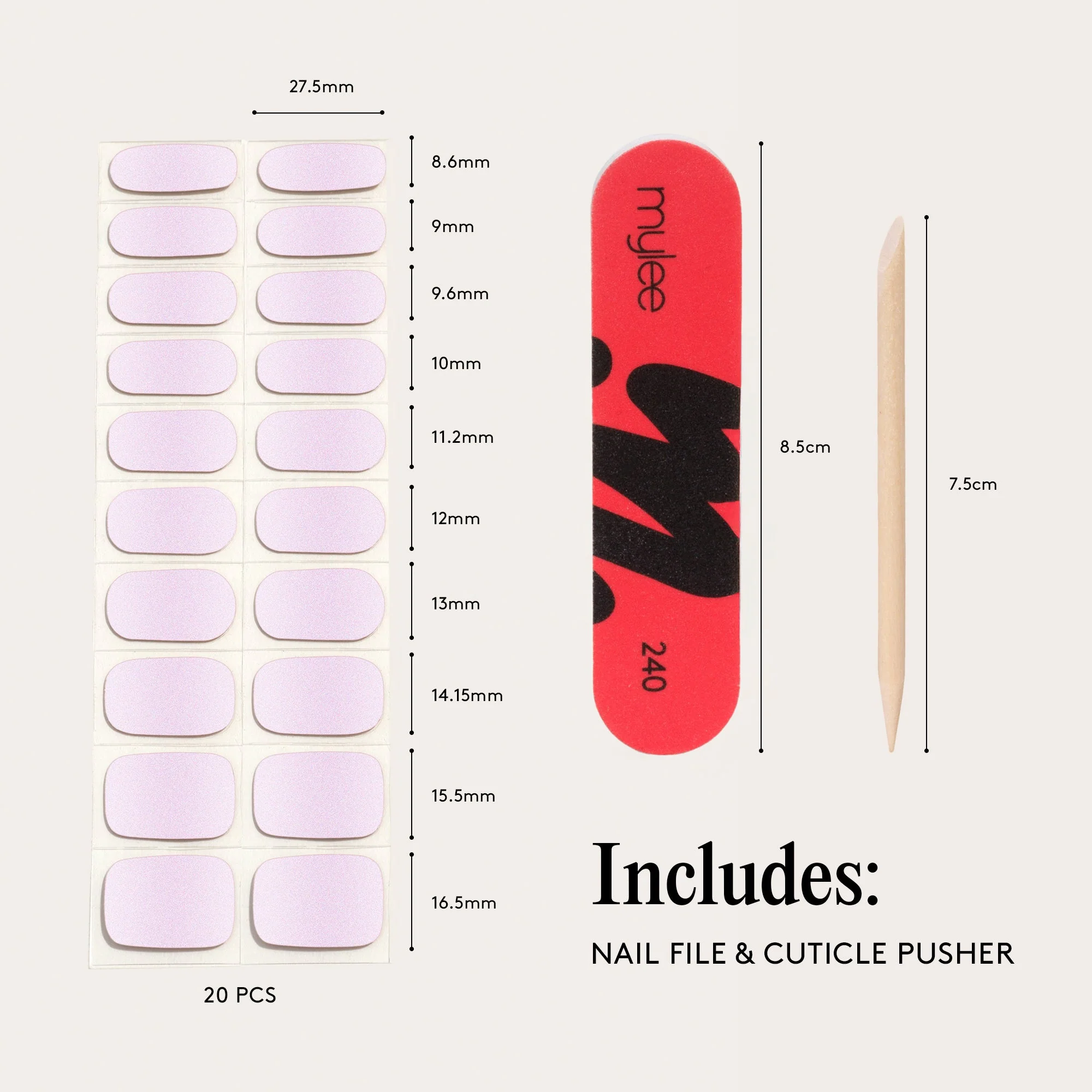Mylee Gel Nail Wraps - Sea shell - Image 8